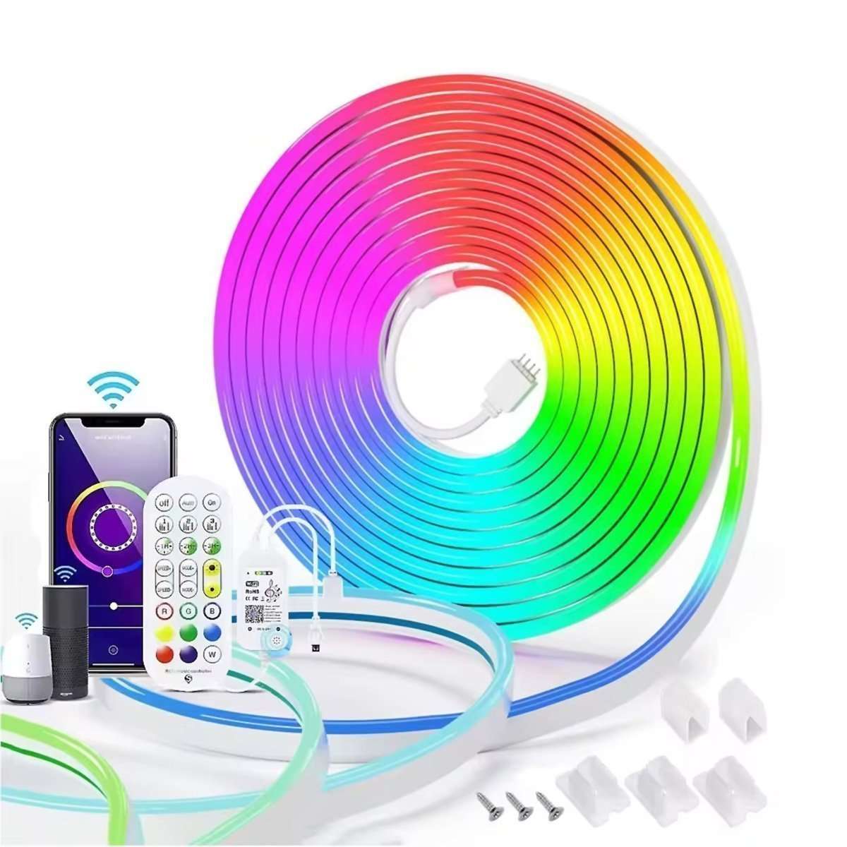 Tira de Luces LED de Neón Inteligentes Almalux® de 5 Metros – Iluminación Personalizada y Sincronización Musical