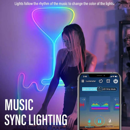 Tira de Luces LED de Neón Inteligentes Almalux® de 5 Metros – Iluminación Personalizada y Sincronización Musical