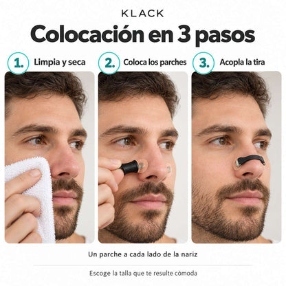 Tiras Nasales Magnéticas Almalux®, Dilatador Nasal Externo para Deporte y Descanso, 4 Tallas, 1 Aplicador y 30 Parches Adhesivos