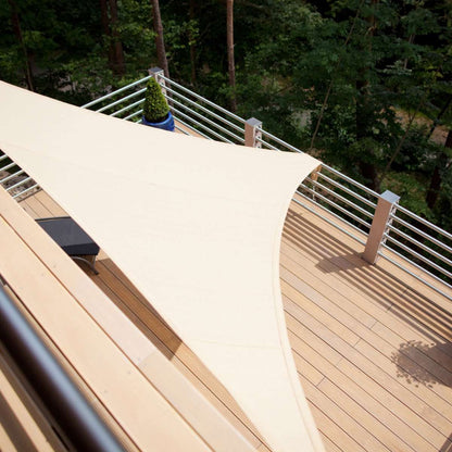 Toldo Vela Triangular Almalux® - Impermeable - Con Anillas integradas, cuerdas y Bolsa de almacenaje