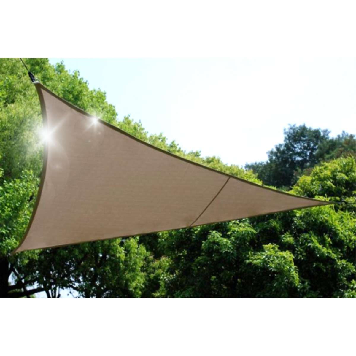 Toldo Vela Triangular Almalux® - Impermeable - Con Anillas integradas, cuerdas y Bolsa de almacenaje