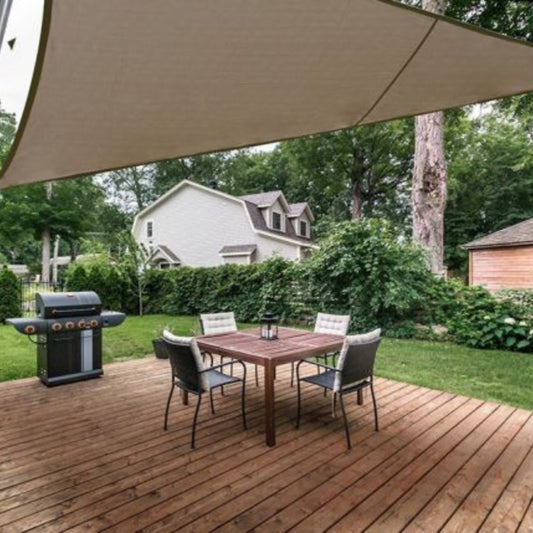 Toldo Vela Triangular Almalux® - Impermeable - Con Anillas integradas, cuerdas y Bolsa de almacenaje