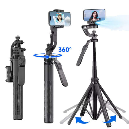 Trípode / Estabilizador de gimbal para smartphone Almalux® C16 AI con seguimiento automático de rostro, rotación de 360°, anti-vibración, trípode portátil y control remoto para vlog, YouTube, TikTok y transmisiones en vivo