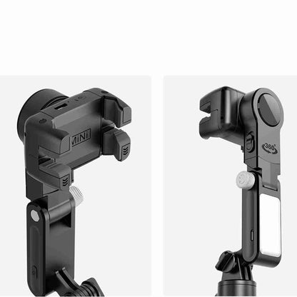 Estabilizador de cardán Almalux®Q18 -  palo Selfie con luz de relleno -  trípode con control remoto para teléfono móvil -  disparo envolvente de 360°