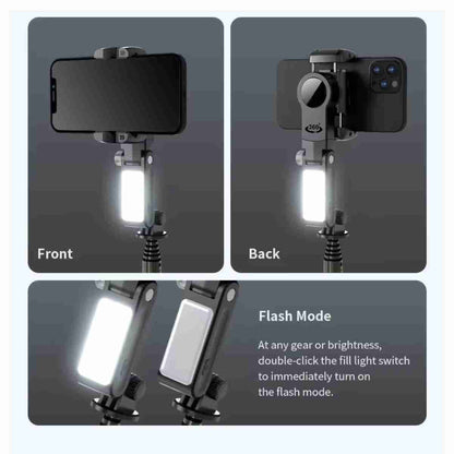 Estabilizador de cardán Almalux®Q18 -  palo Selfie con luz de relleno -  trípode con control remoto para teléfono móvil -  disparo envolvente de 360°