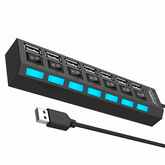 HUB Multipuerto USB 7 Puertos Adaptador Concentrador USB 2.0 Almalux®