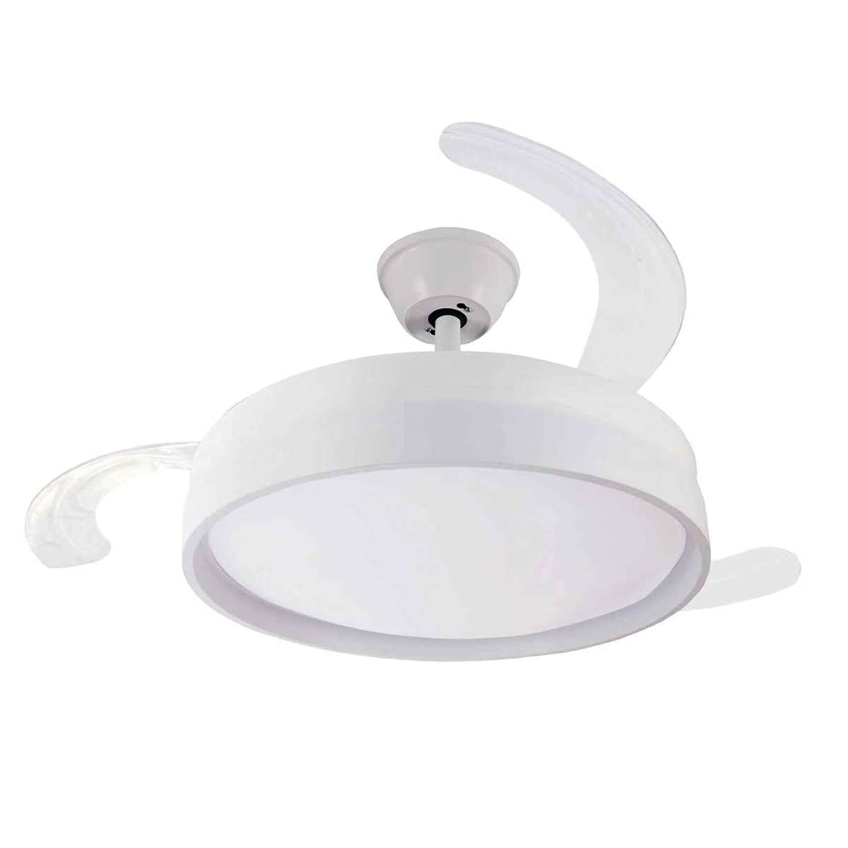 Ventilador de techo con 3 aspas retráctiles Almalux® OMFSD-2327, Mando a distáncia, Lud Led 70W, Motor DC 30W
