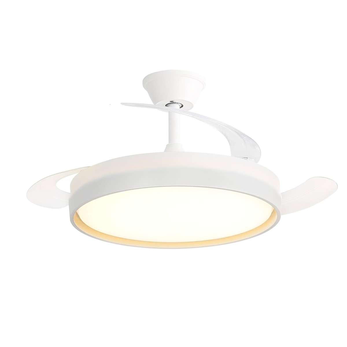 Ventilador de techo con 3 aspas retráctiles Almalux® OMFSD-2327, Mando a distáncia, Lud Led 70W, Motor DC 30W