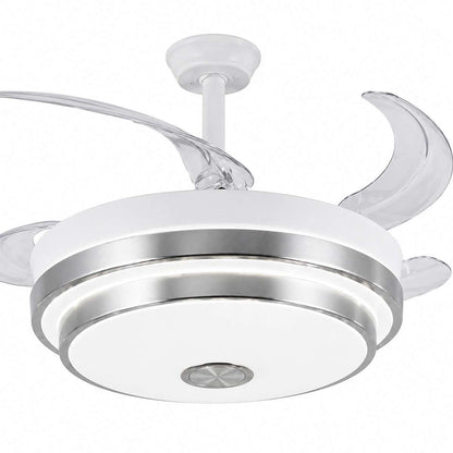 Ventilador de techo con aspas retráctiles Almalux® KNV-137 con altavoz Bluetooth integrado, Mando a distancia, Luz Led, 30W