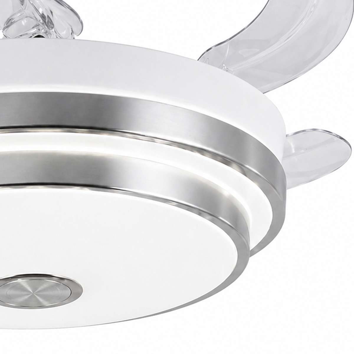 Ventilador de techo con aspas retráctiles Almalux® KNV-137 con altavoz Bluetooth integrado, Mando a distancia, Luz Led, 30W