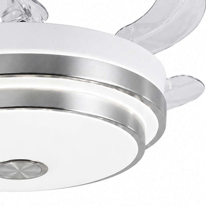 Ventilador de techo con aspas retráctiles Almalux® KNV-137 con altavoz Bluetooth integrado, Mando a distancia, Luz Led, 30W