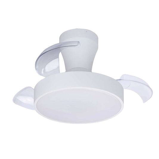 Ventilador de techo retráctil con luz silencioso, Motor DC 30W con control remoto Almalux® XS blanco ø55 cm,  invierno/verano color de luz regulable 1650 lm
