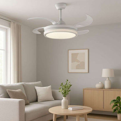 Ventilador de Techo Almalux® con Luz LED -  Aspas retráctiles de 106 cm -  Silencioso -  Función Frío-Calor