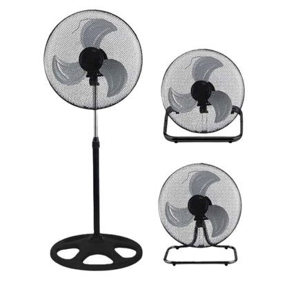 Ventilador 3 en 1 Almalux® – 18" | De pie, pared o suelo | Silencioso, 3 velocidades y altura ajustable