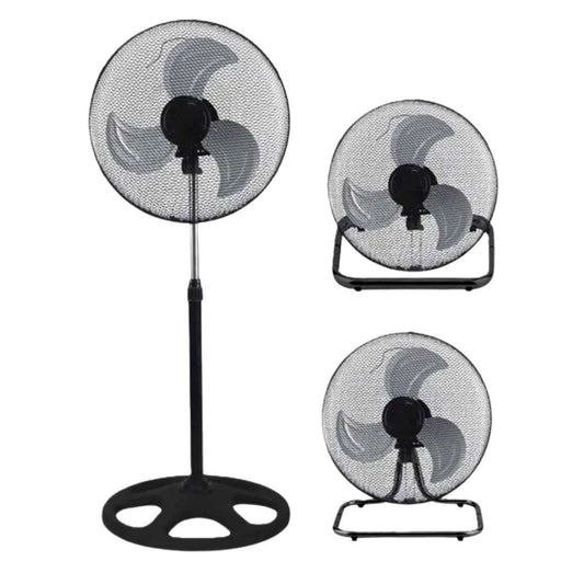 Ventilador 3 en 1 Almalux® – 18" | De pie, pared o suelo | Silencioso, 3 velocidades y altura ajustable