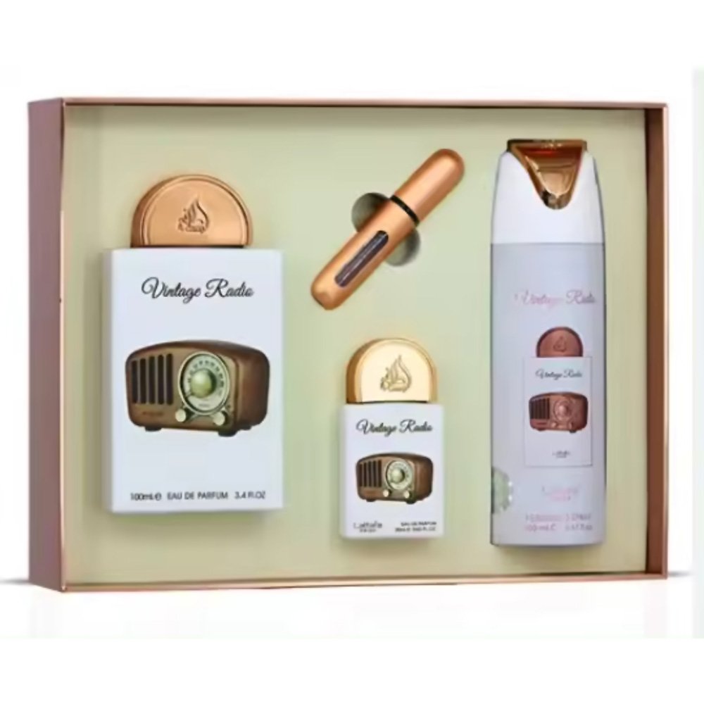 Perfume Vintage Radio de Lattafa Pride – Set de Regalo Unisex | Eau de Parfum Oriental Amaderado | 100 ml