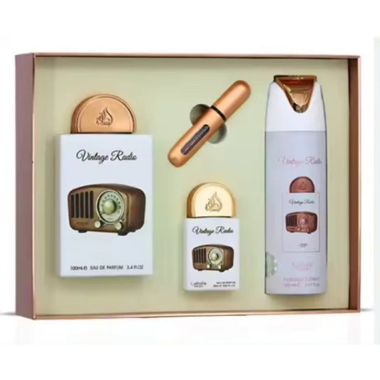Perfume Vintage Radio de Lattafa Pride – Set de Regalo Unisex | Eau de Parfum Oriental Amaderado | 100 ml