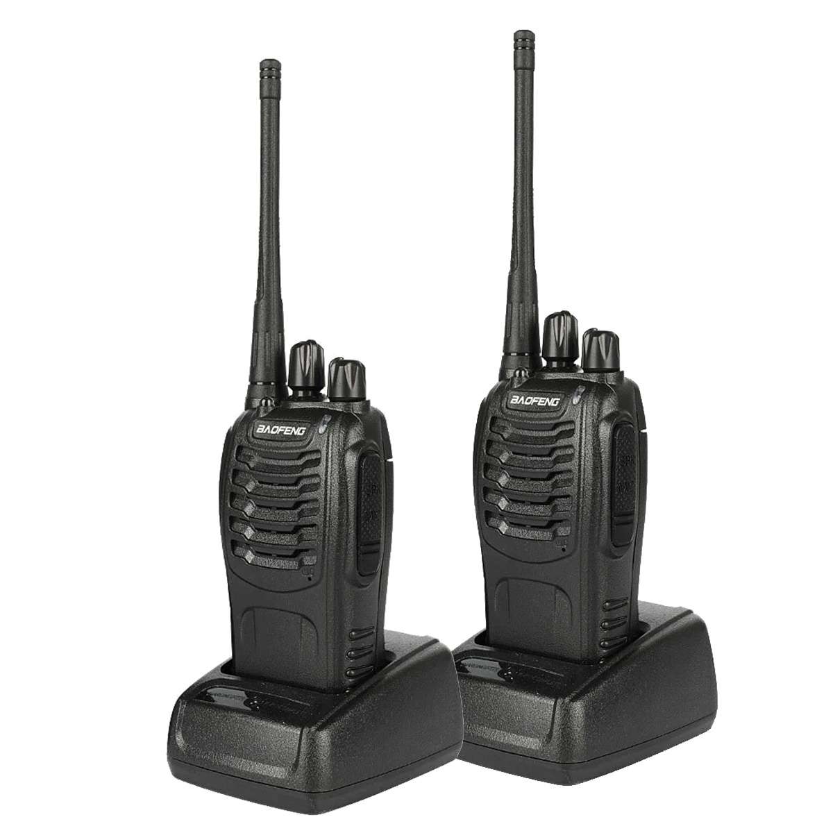 Pack 2 Walkie Talkies Almalux® UHF 400-470 MHz con Batería 1500 mAh, Base de Carga y Accesorios