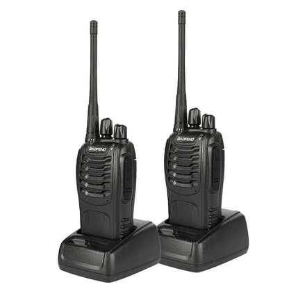Pack 2 Walkie Talkies Almalux® UHF 400-470 MHz con Batería 1500 mAh, Base de Carga y Accesorios