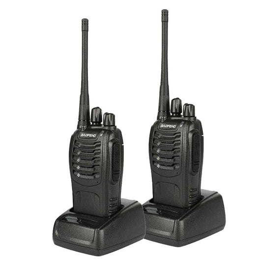 Pack 2 Walkie Talkies Almalux® UHF 400-470 MHz con Batería 1500 mAh, Base de Carga y Accesorios