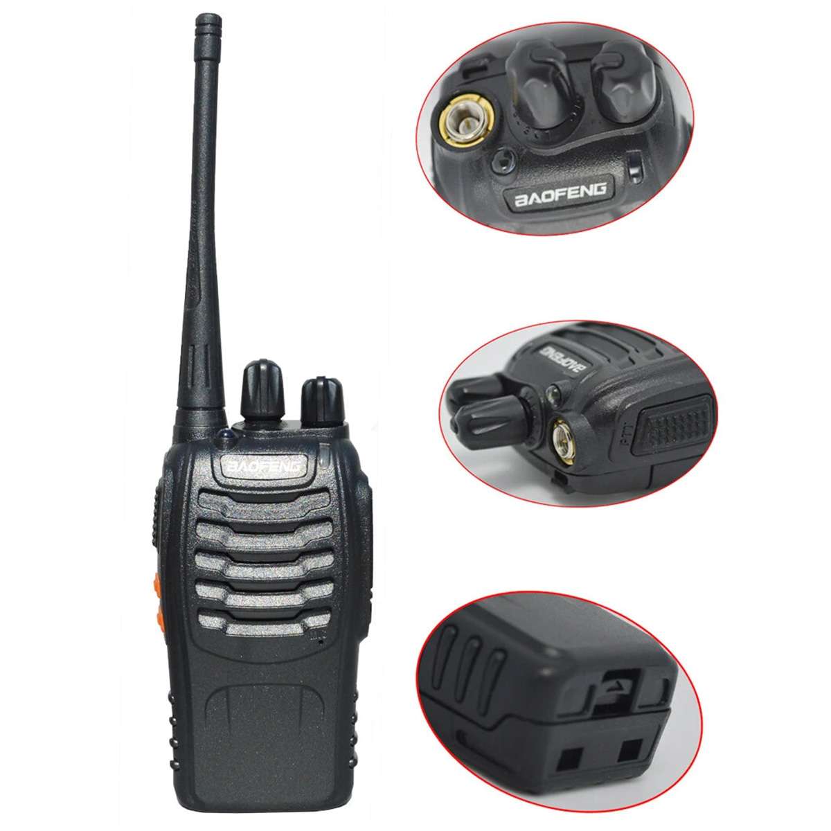 Pack 2 Walkie Talkies Almalux® UHF 400-470 MHz con Batería 1500 mAh, Base de Carga y Accesorios