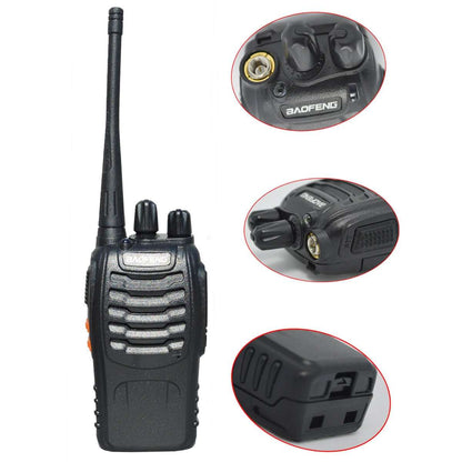Pack 2 Walkie Talkies Almalux® UHF 400-470 MHz con Batería 1500 mAh, Base de Carga y Accesorios