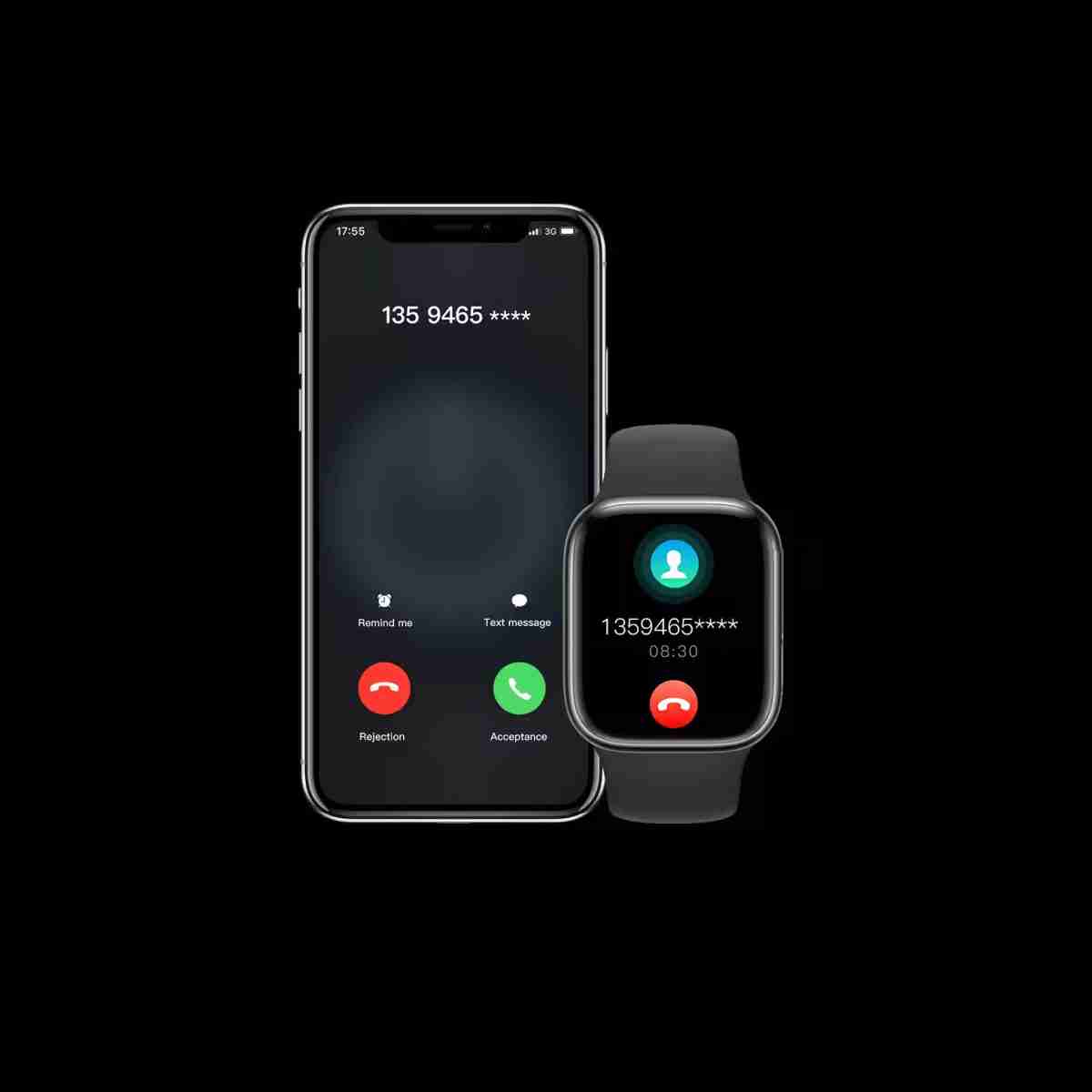 Reloj inteligente Almalux® KWatch 9 Smartwatch -  Deportivo con llamadas -  Bluetooth -  control del ritmo cardíaco y presión