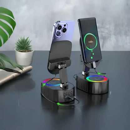 Altavoz Inalámbrico Almalux® por Inducción y Bluetooth con Luces LED, 5W, Recargable y Portátil