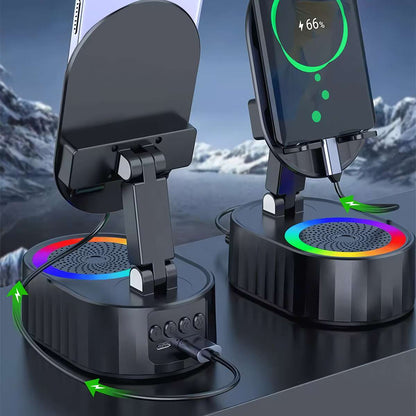 Altavoz Inalámbrico Almalux® por Inducción y Bluetooth con Luces LED, 5W, Recargable y Portátil
