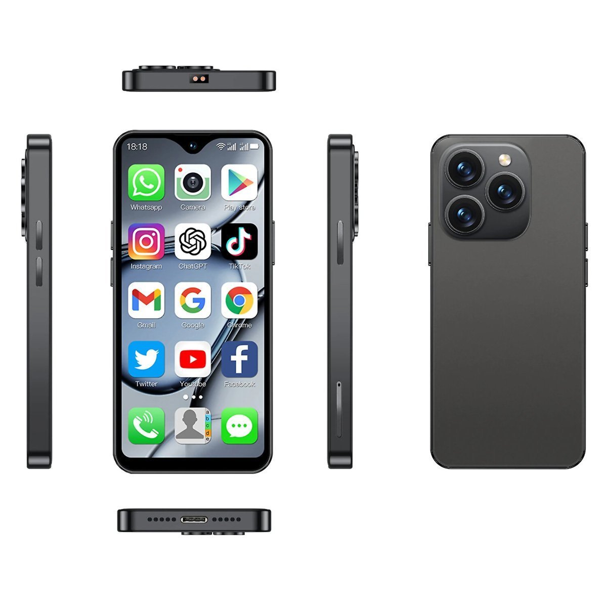 Mini teléfono inteligente Almalux® Pro, 3 pulgadas, red 3G, 2 + 16GB ROM, sim Dual, Google Play Store