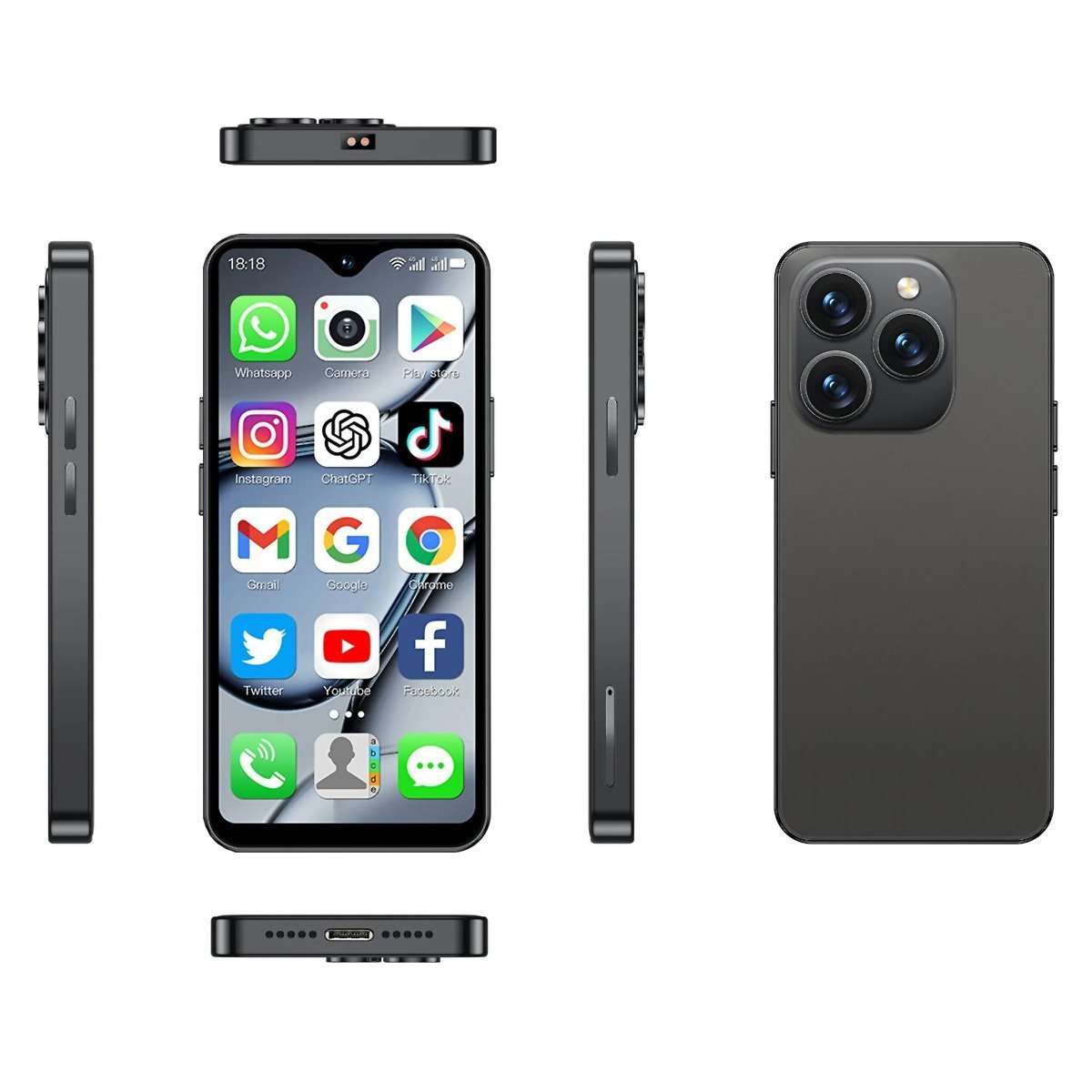 Mini teléfono inteligente Almalux® Pro, 3 pulgadas, red 3G, 2 + 16GB ROM, sim Dual, Google Play Store
