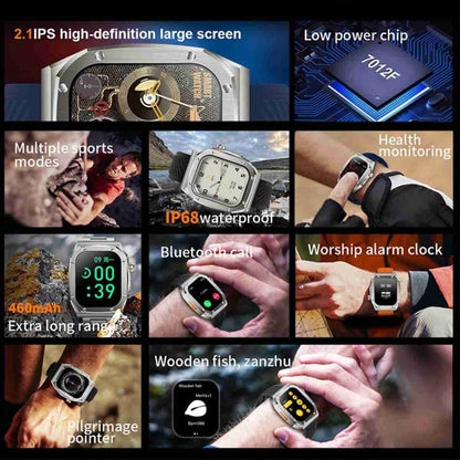 SmartWatch Almalux® Z79 Max  -  Reloj inteligente con pantalla HD Ultra de 2.1 pulgadas -  impermeable IP68 -  100 modos deportivos -  460 mAh