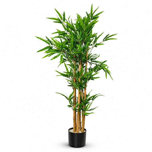 Planta de Bambú Artificial 120 cm – Bamboo Decorativo de Tejido, Hiper Realista para Interior, Exterior, Hogar, Salón, Oficina y Negocio