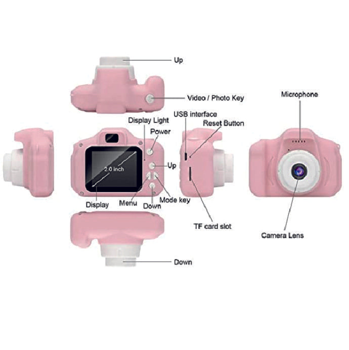 Mini Cámara para Niños con Pantalla HD 2.0" y Multifunciones: Captura -  Juega y Diviértete