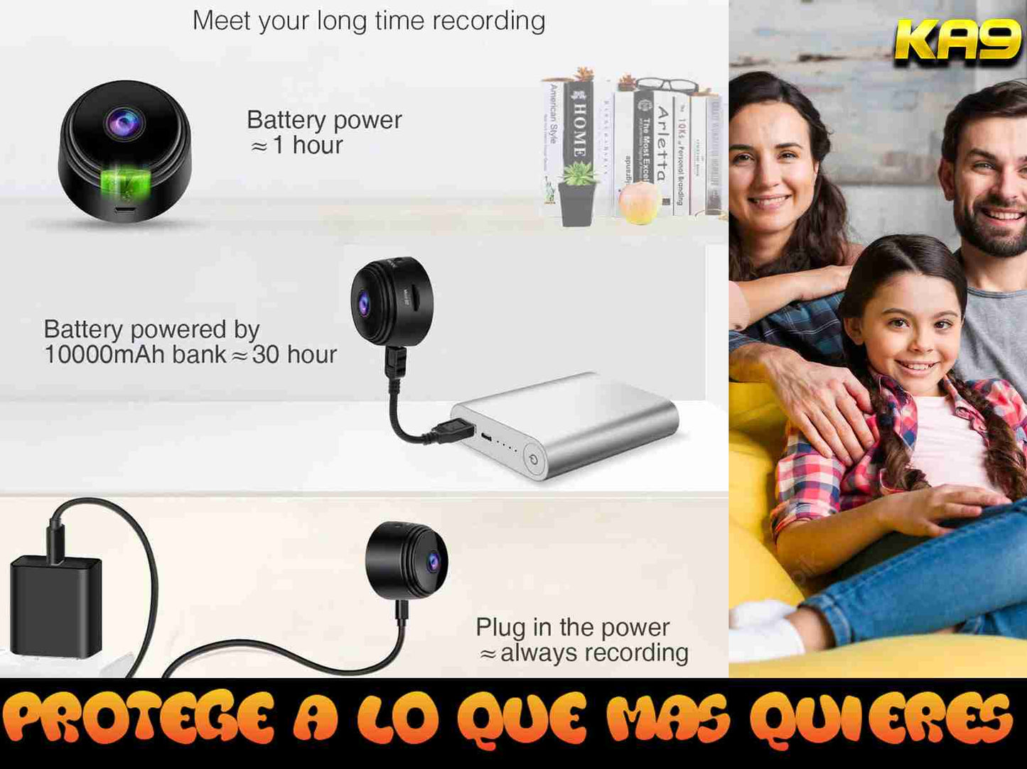 Cámara de vigilancia 1080 HD entrada para tarjeta TF