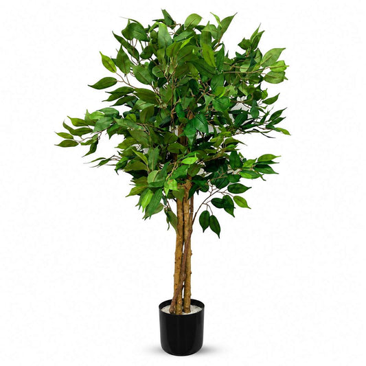 Ficus Artificial 120 cm – Árbol Decorativo de Fabric, Planta Hiper Realista para Interior, Exterior, Hogar, Salón, Oficina y Negocio