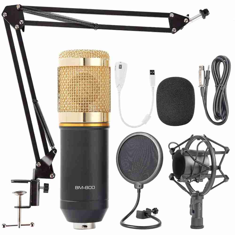 Microfono Condensador Profesional Potente Bmklack800 Dorado
