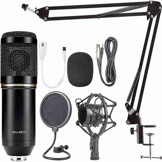 Microfono Condensador Profesional Potente Bm800 Negro Almalux®