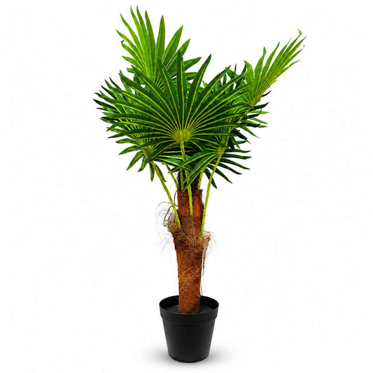Palmera Artificial 95 cm – Planta Tropical Decorativa de PE Plástico, Hojas Verdes Hiper Realista para Interior, Exterior, Hogar, Salón, Oficina y Negocio