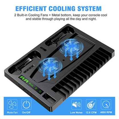 Base de refrigeración Almalux® para PS5 con soporte para auriculares -  cargador de controladores y organizador de juegos