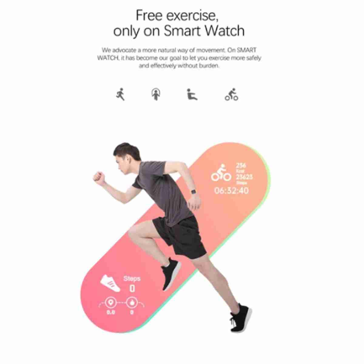 Reloj Inteligente Deportivo Smartwatch Mujer Hombre Gris