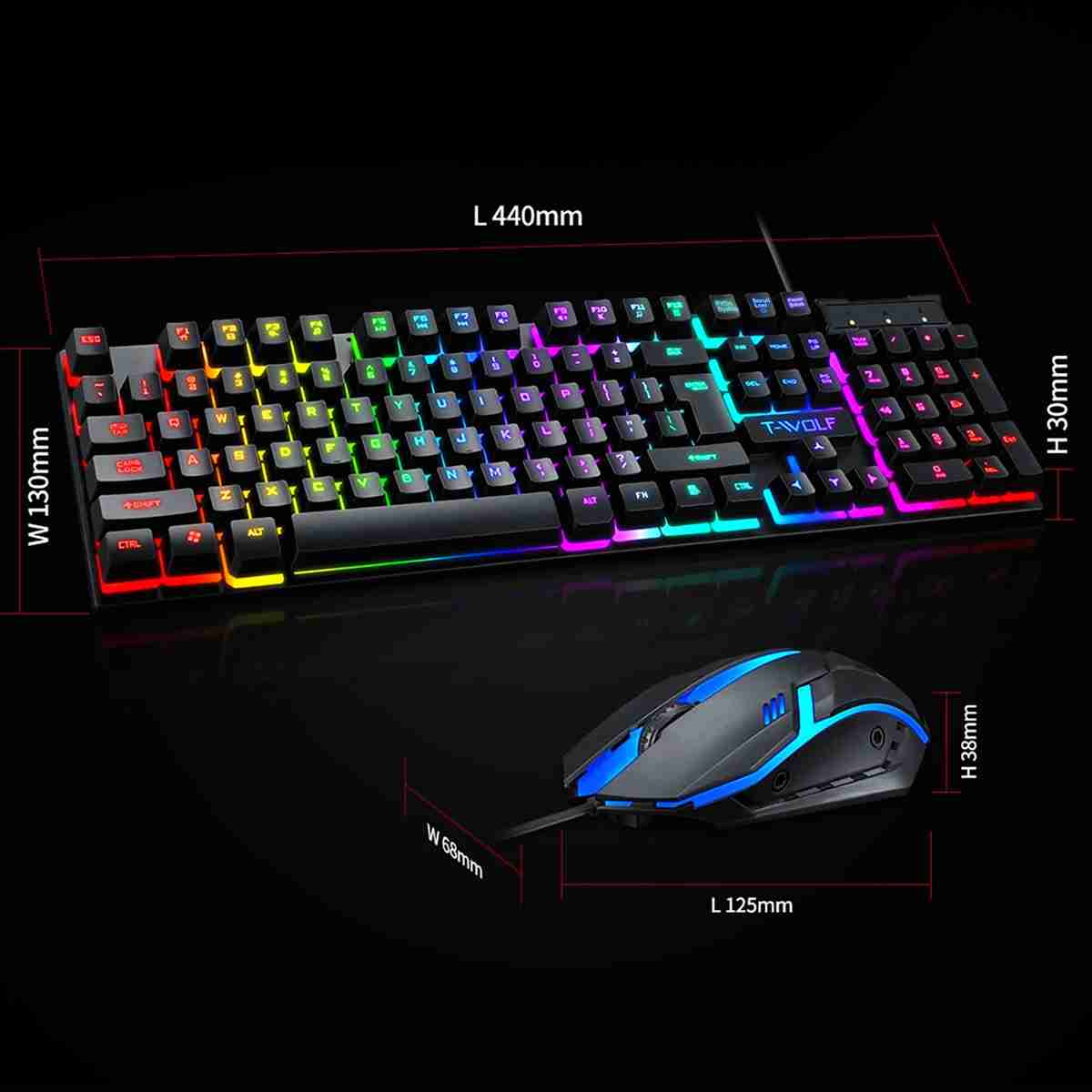 Teclado Gaming con Cable USB Gamer Retroiluminado Almalux®