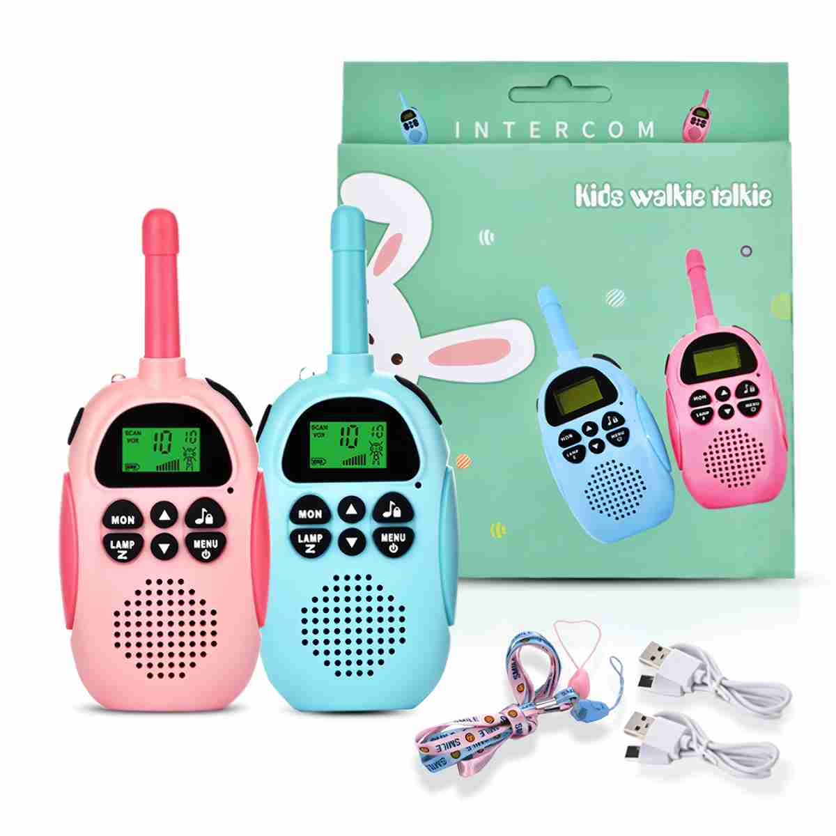 Walkie Talkie Inalámbrico Almalux® para niños y niñas -  Recargable -  Alcance hasta 3Km