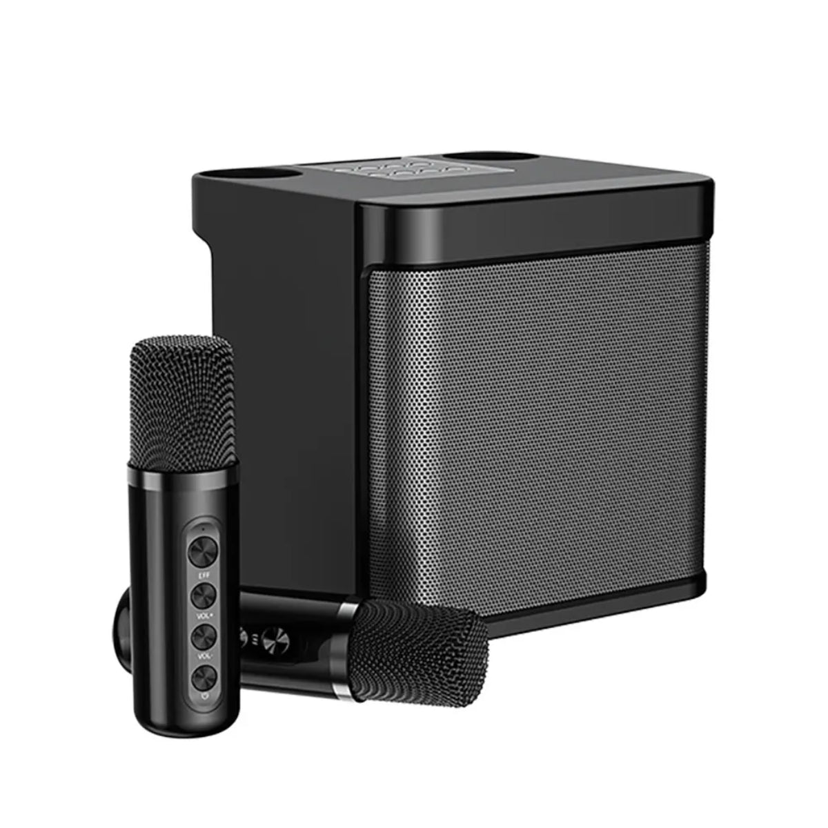 Altavoz Subwoofer Karaoke Almalux con doble micrófono, Bluetooth, 100W, Cambiador de Voz