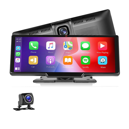 Pantalla Tactil Inalámbrica Almalux compatible Apple Carplay y Android Auto, 9.3 Pulgadas, Radio Reproductor, Cámara de Visión Trasera/Delantera, Bluetooth/FM Radio Transmisor/Vídeo/Siri