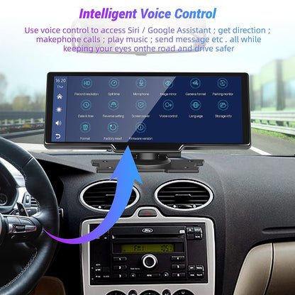 Pantalla Tactil Inalámbrica Almalux compatible Apple Carplay y Android Auto, 9.3 Pulgadas, Radio Reproductor, Cámara de Visión Trasera/Delantera, Bluetooth/FM Radio Transmisor/Vídeo/Siri